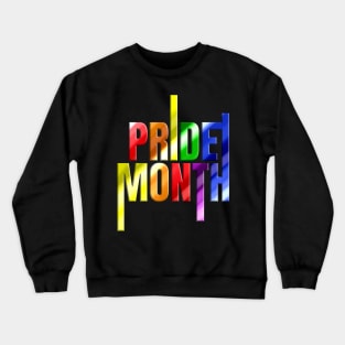 Rainbow Colorful LGBTQ Pride Month Logo Crewneck Sweatshirt